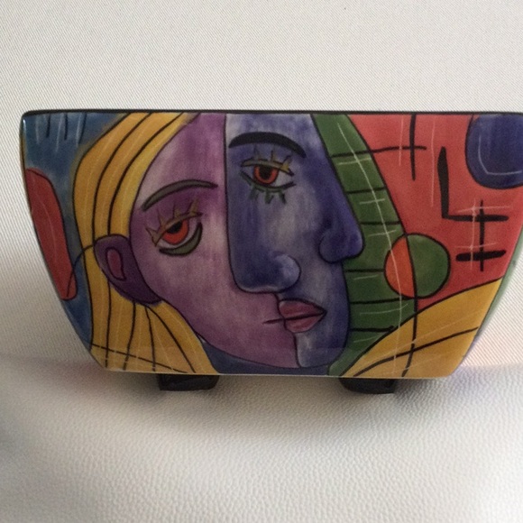 3/$10 | Surrealist Decorative Ceramic Square Bowl - Picture 5 of 10